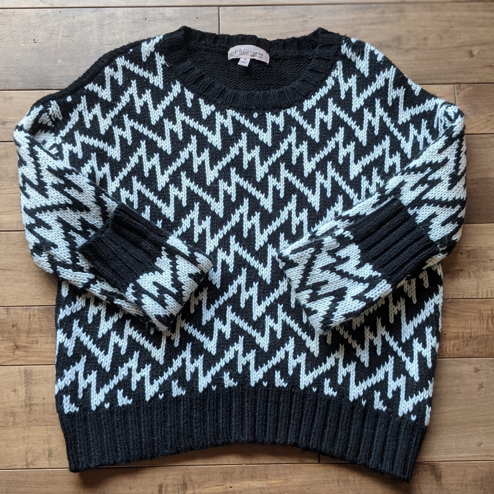 Philosophy Black & White Sweater